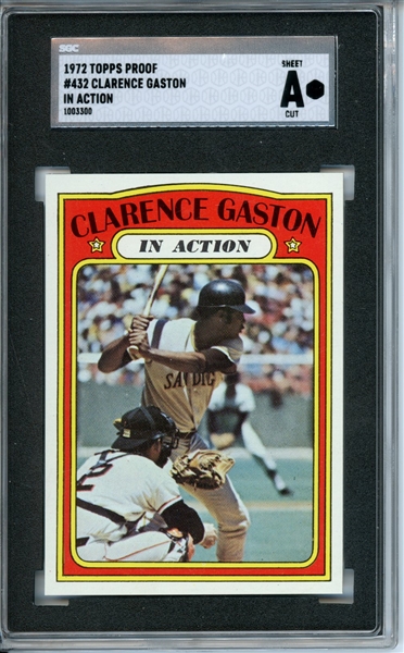 1972 Topps #432 Clarence (Action) Gaston 7 card progressive proof.